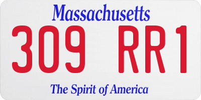 MA license plate 309RR1
