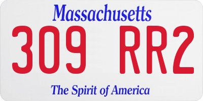 MA license plate 309RR2