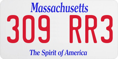 MA license plate 309RR3