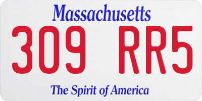 MA license plate 309RR5