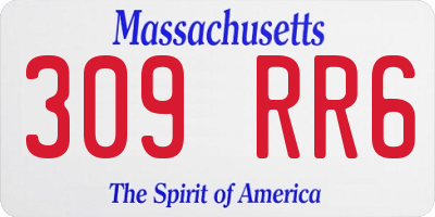 MA license plate 309RR6