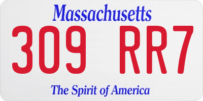 MA license plate 309RR7