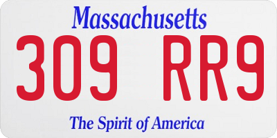 MA license plate 309RR9