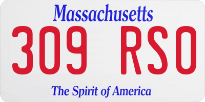 MA license plate 309RS0