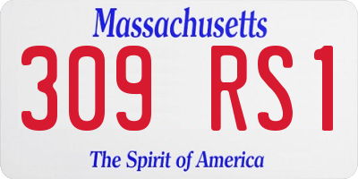 MA license plate 309RS1