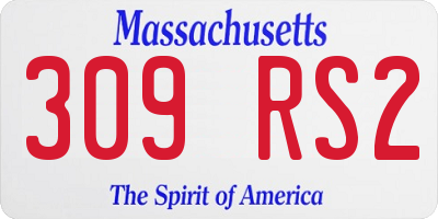 MA license plate 309RS2
