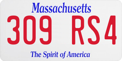 MA license plate 309RS4