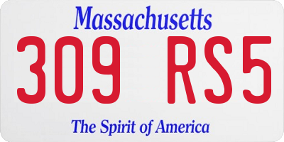 MA license plate 309RS5