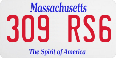 MA license plate 309RS6