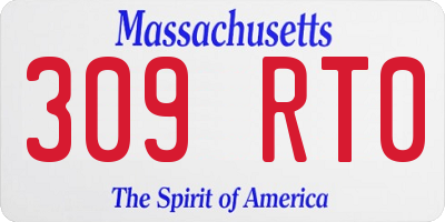 MA license plate 309RT0