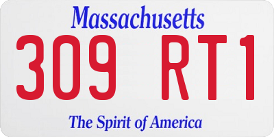 MA license plate 309RT1