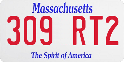 MA license plate 309RT2