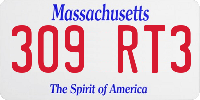 MA license plate 309RT3