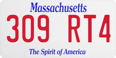 MA license plate 309RT4