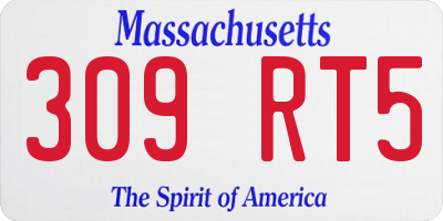 MA license plate 309RT5
