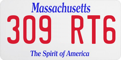 MA license plate 309RT6
