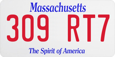 MA license plate 309RT7
