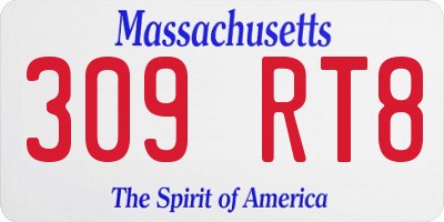 MA license plate 309RT8
