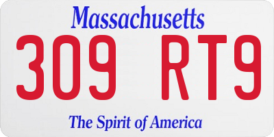 MA license plate 309RT9