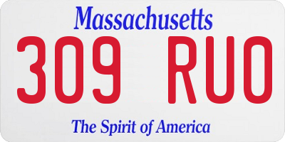 MA license plate 309RU0