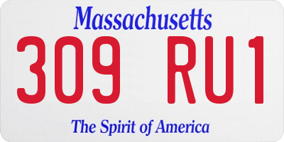 MA license plate 309RU1