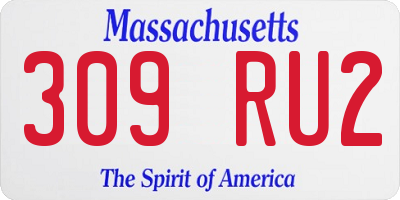 MA license plate 309RU2