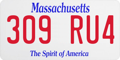 MA license plate 309RU4
