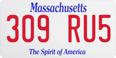 MA license plate 309RU5