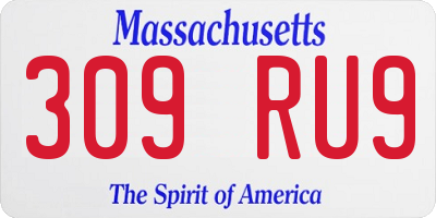 MA license plate 309RU9