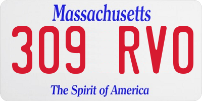 MA license plate 309RV0