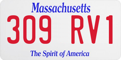 MA license plate 309RV1