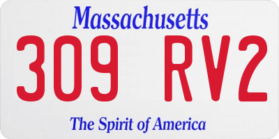 MA license plate 309RV2