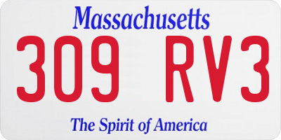 MA license plate 309RV3