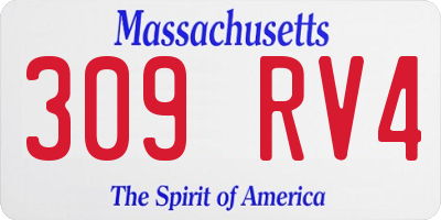 MA license plate 309RV4