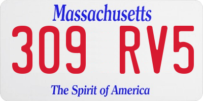 MA license plate 309RV5