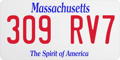 MA license plate 309RV7