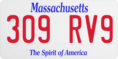 MA license plate 309RV9