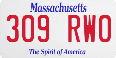 MA license plate 309RW0