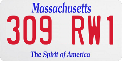 MA license plate 309RW1