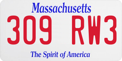MA license plate 309RW3
