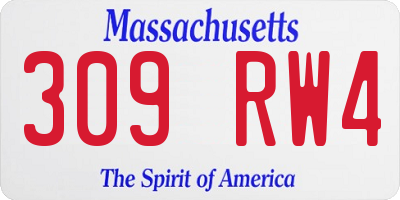 MA license plate 309RW4