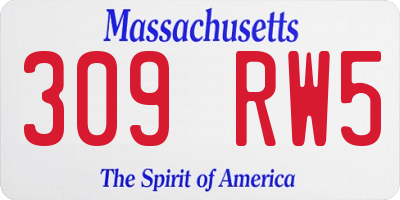MA license plate 309RW5