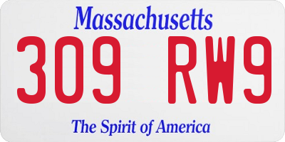 MA license plate 309RW9