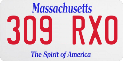 MA license plate 309RX0