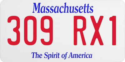 MA license plate 309RX1