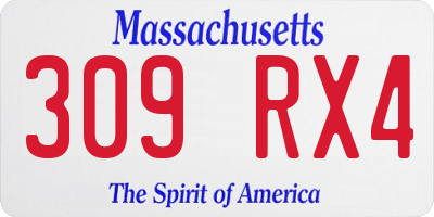 MA license plate 309RX4