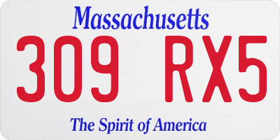 MA license plate 309RX5