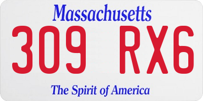 MA license plate 309RX6