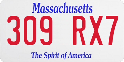 MA license plate 309RX7