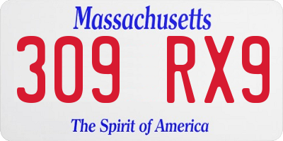 MA license plate 309RX9